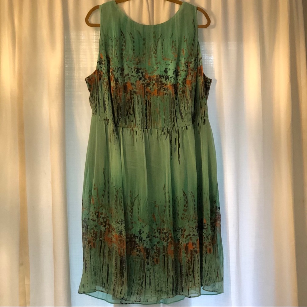 Teal/aqua multi-color plus size dress - Dressbarn